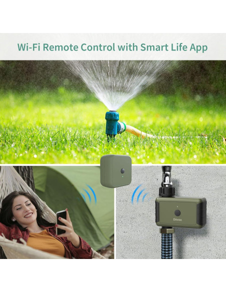 Temporizador de Riego WiFi Diivoo con 20 Programas y Control Voz