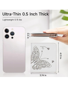 Billetera RFID Compacta KITEVIUN para Mujeres Blanca 9.4x10.5cm 2