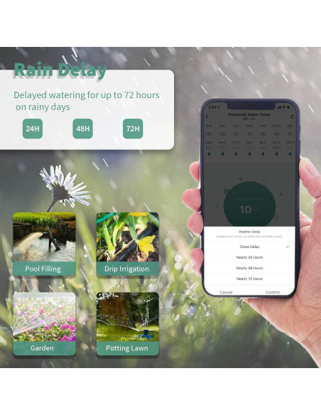 Temporizador de Riego WiFi Diivoo con 20 Programas y Control Voz