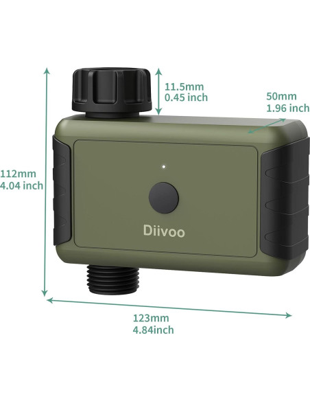 Temporizador de Riego WiFi Diivoo con 20 Programas y Control Voz