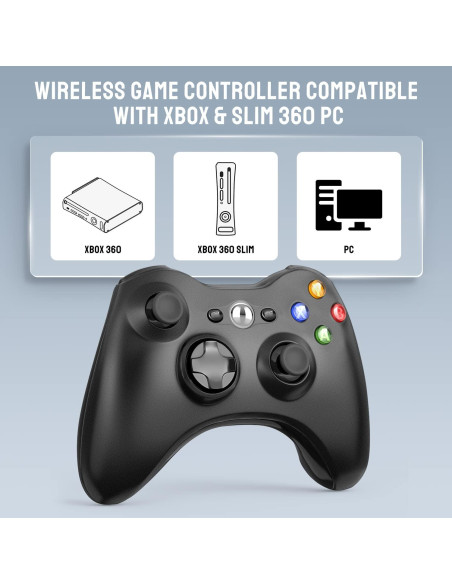 Controlador Inalámbrico ASTARRY Xbox 360 PC 2.4GHz Negro