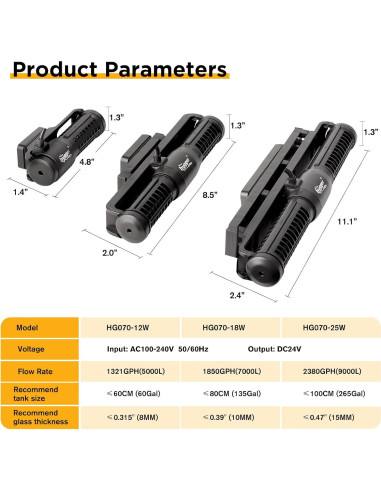 Bomba de Olas Hygger 12W 5021.8 L/h para Acuarios