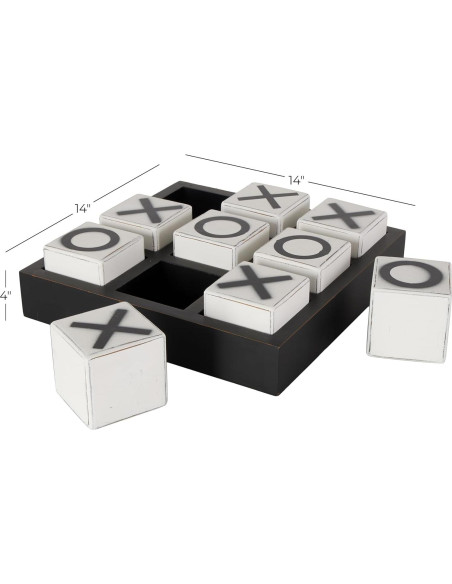 Juego de Tic Tac Toe Deco 79 de Madera Negro 35,56 cm Juego de Tic Tac Toe Deco 79 de Madera Negro 35,56 cm