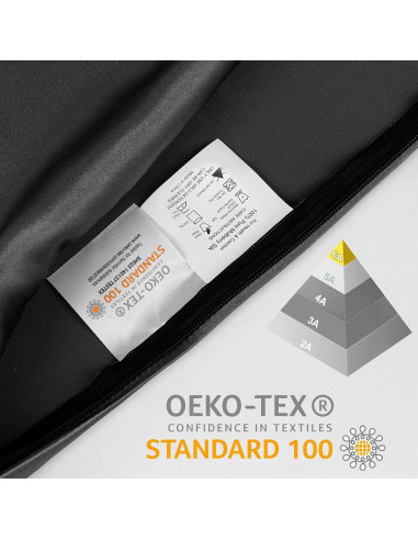 Funda de Almohada de Seda OLESILK 20x54 cm con Cremallera Negra