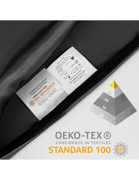 Funda de Almohada de Seda OLESILK 20x54 cm con Cremallera Negra