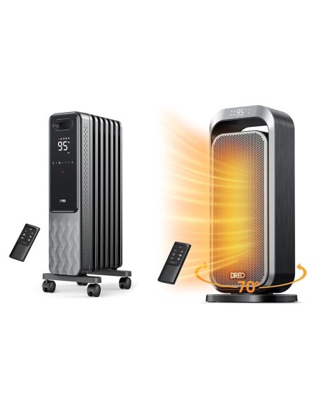 Calefactor eléctrico Dreo 1500W con control remoto y oscilación