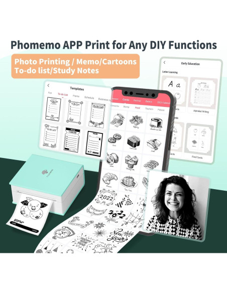 Impresora de Etiquetas Mini Memoqueen M02 Térmica Verde