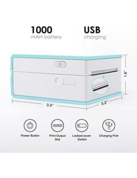 Impresora de Etiquetas Mini Memoqueen M02 Térmica Verde