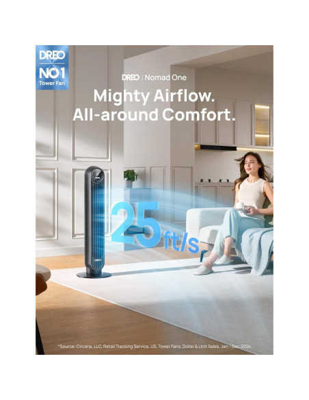 Ventilador de Torre Dreo Nomad One 36cm Silencioso 28dB