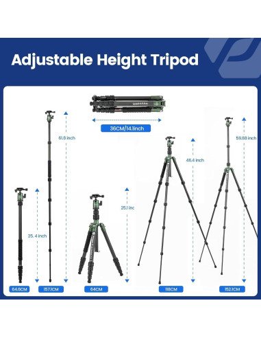 Trípode Fotopro X-go 59" Fibra de Carbono 8kg