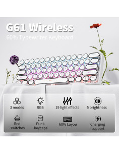 Teclado Mecánico Inalámbrico EWEADN G61 Mini 60% RGB 2