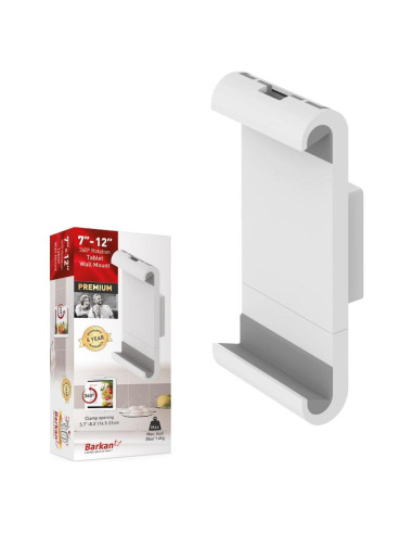 Soporte de Pared Fijo Barkan T50 para Tabletas 7-12" Blanco