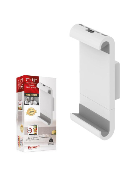 Soporte de Pared Fijo Barkan T50 para Tabletas 7-12" Blanco