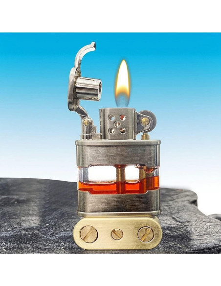 Encendedor Vintage Fralwo Plata Recargable Antiviento