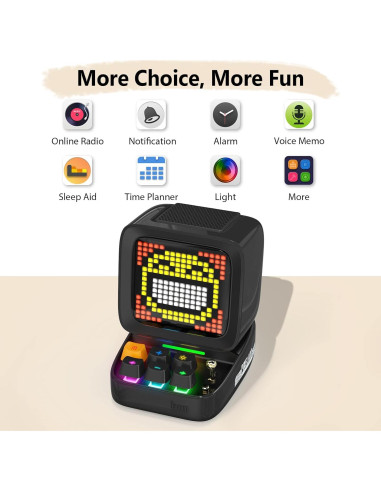 Divoom Ditoo Altavoz Bluetooth Retro 16x16 LED Negro