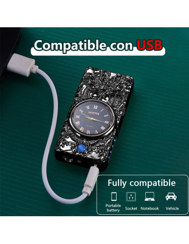 Encendedor SKRFIRE Dragon Eléctrico USB con Luz LED