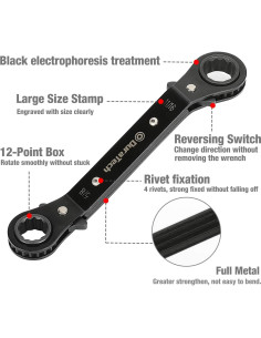 Juego de 5 Llaves de Carraca Reversibles DURATECH 1/4-2 pulgadas 2