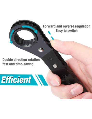 Juego de 5 Llaves de Carraca Reversibles DURATECH 1/4-2 pulgadas