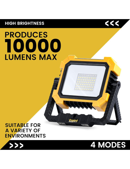 Luz Solar LED Portátil Espird 10000LM 4 Modos Recargable Luz Solar LED Portátil Espird 10000LM 4 Modos Recargable