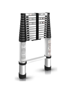 Escalera Telescópica Aluminio 3.8M findmall Plegable Antideslizante