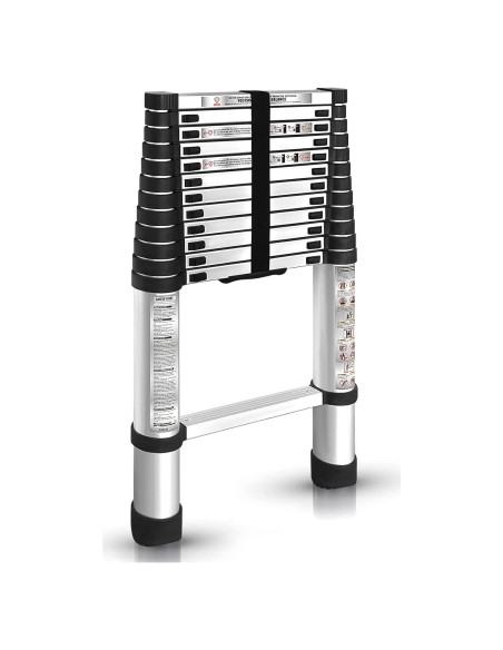 Escalera Telescópica Aluminio 3.8M findmall Plegable Antideslizante