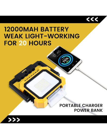 Luz Solar LED Portátil Espird 10000LM 4 Modos Recargable Luz Solar LED Portátil Espird 10000LM 4 Modos Recargable