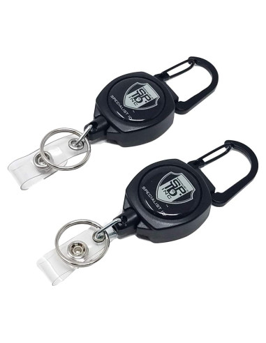 Carrete Retráctil Specialist ID - Paquete de 2 - Negro