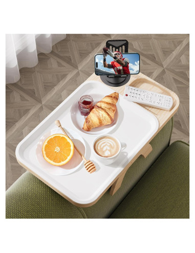 Mesa de brazo para sofá Thideewiz, soporte giratorio 360