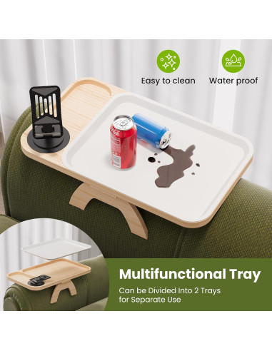 Mesa de brazo para sofá Thideewiz, soporte giratorio 360