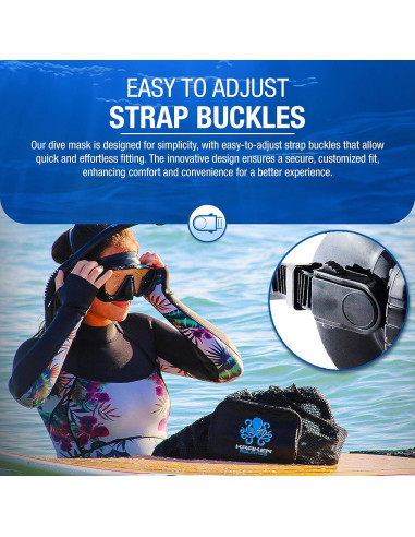 Máscara de Buceo Kraken Aquatics FBA_KA201-BK Antivaho