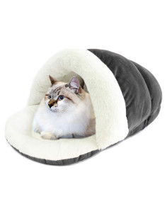 Cueva para Gatos ASPCA Gris 58x43 cm Acolchada y Lavable