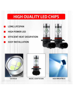 Bombillas LED Hirificing WD01 100W 6500K 2PCS Antiniebla 2