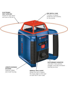 Láser Rotativo Bosch GRL2000-40HK Kit Completo 609,6 m 2