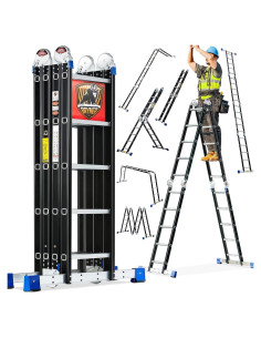 Escalera Plegable Bryner 7 en 1 Aluminio 5.97m 330kg