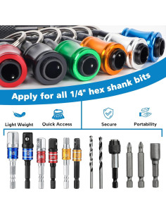 12 Piezas Soporte Punta Destornillador FACAINCXS 1/4" Hexagonal 2