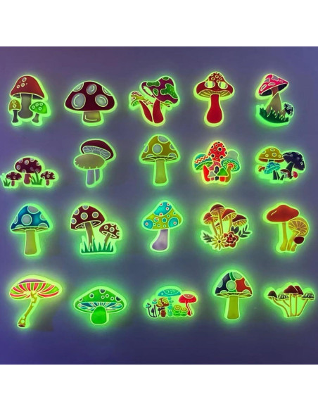 Encantos de Zapato de Hongo Fungi Fun 20pcs Luminiscentes