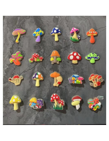 Encantos de Zapato de Hongo Fungi Fun 20pcs Luminiscentes