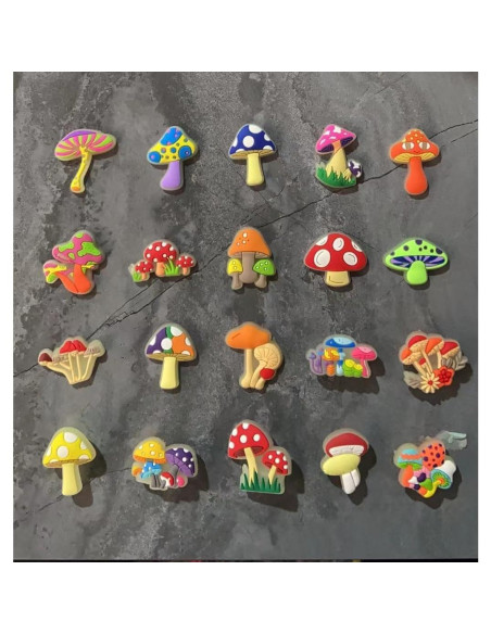 Encantos de Zapato de Hongo Fungi Fun 20pcs Luminiscentes