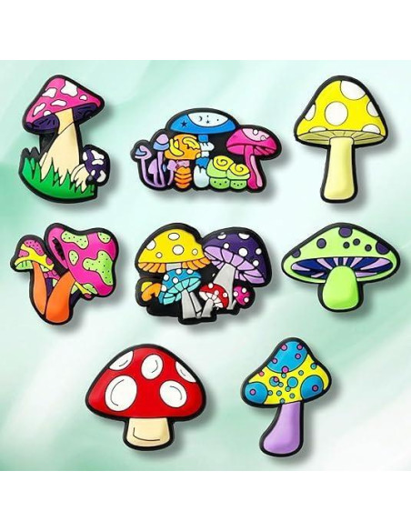 Encantos de Zapato de Hongo Fungi Fun 20pcs Luminiscentes