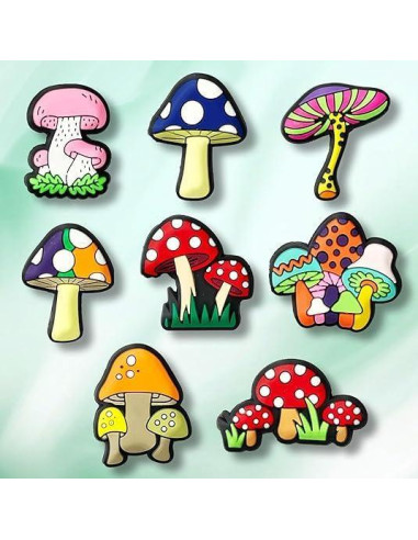 Encantos de Zapato de Hongo Fungi Fun 20pcs Luminiscentes