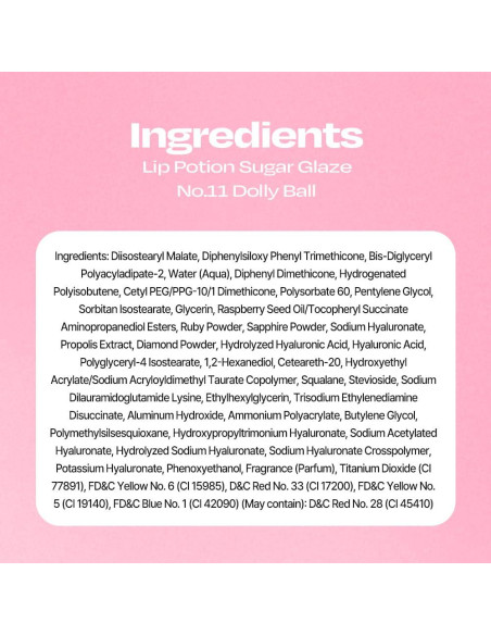 Tinte de Labios Brillante K-Beauty COSMAX No.11 Bola de Muñeca