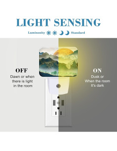 Luz Nocturna Enchufable Green Mountains con Sensor LED 2