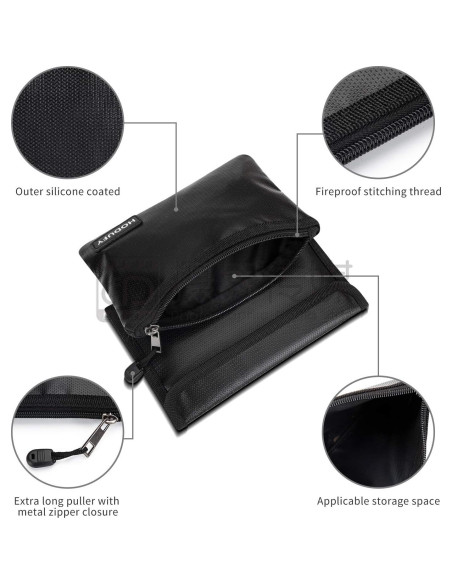 Bolsa a Prueba de Fuego Hodufy 20 x 13 cm Resistente Agua Bolsa a Prueba de Fuego Hodufy 20 x 13 cm Resistente Agua