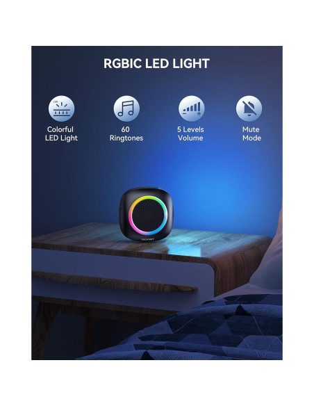 Timbre Inalámbrico TECKNET WD995 con Luz RGB y 60 Melodías