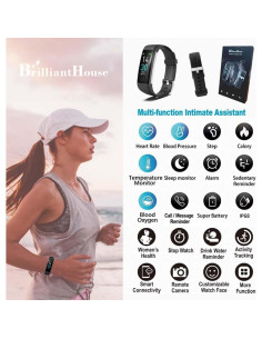 Rastreador de Fitness BrilliantHouse S5 Monitor de Salud IP68 2