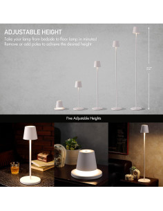 Lámpara de Pie LED O'Bright OB-FL21B Recargable Blanca 2