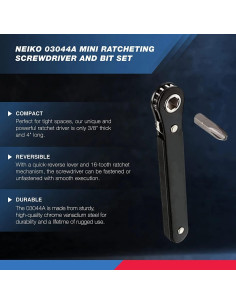 Juego de Destornillador Mini Carraca NEIKO 03044A 8 Piezas 2