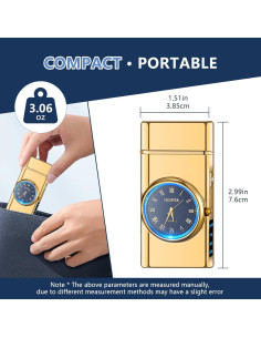 Encendedor Eléctrico SKRFIRE Doble Arco Recargable Oro 2