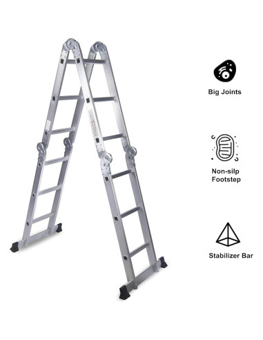 Escalera de Aluminio Comie 12.5 ft Multiusos 330 lb