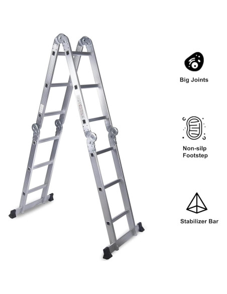 Escalera de Aluminio Comie 12.5 ft Multiusos 330 lb